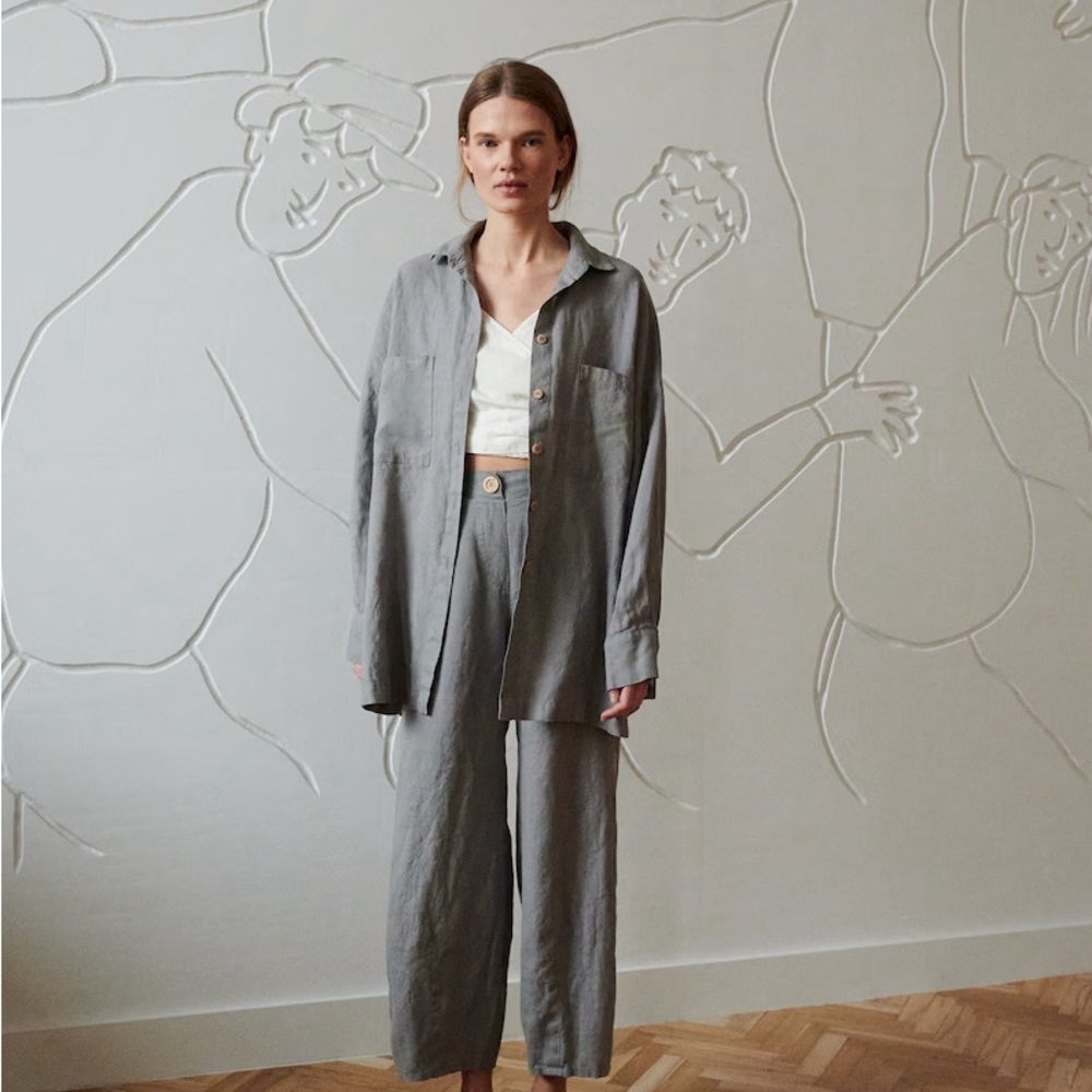 Linenfox Vika Shirt neutral grey